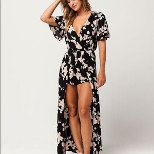 ANGIE Floral Womens Walk Thru Maxi Romper